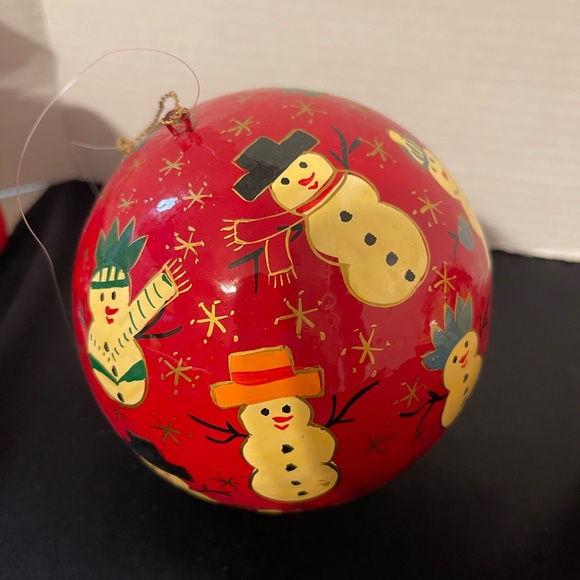 Charming Snowman Ornaments - Red and Gold - Picture 2 of 4